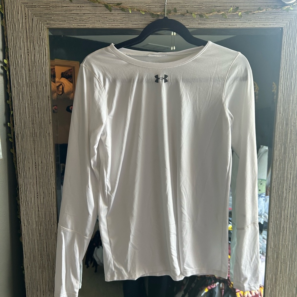 Under Armour White Long Sleeve Workout Shirt